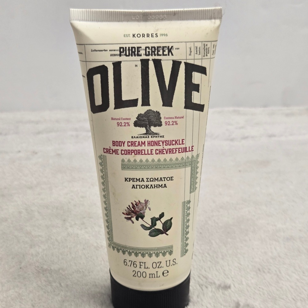 Korres Pure Greek Olive Body Cream Honeysuckle 6.76 fl oz Sealed Tube